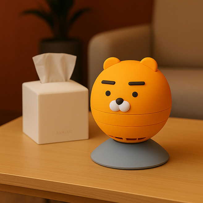 카카오 미니 무선 공기청정기 원룸 아이방 캠핑용 책상용 차량용, 라이언