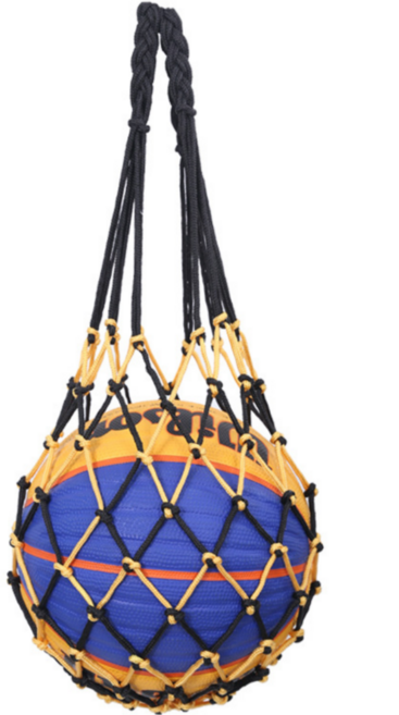 플랜와우 농구공 축구공 가방 볼 그물 망, 블랙옐로우, 1개