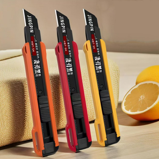 자칠 미술용 커터칼 헤비형 두껍고 ABS 완전 신소재 내구성 뛰어남 자동 잠금 날카로운, 5개, 알짜 가공칼