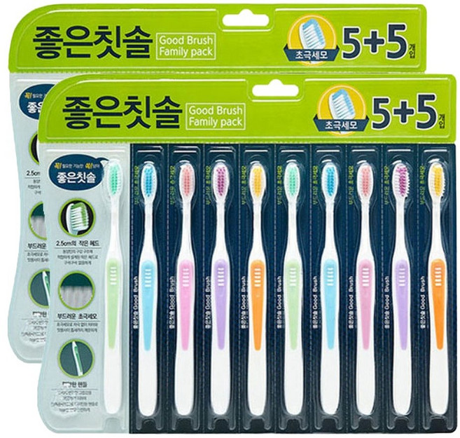 좋은칫솔 초극세모, 10개입, 2개