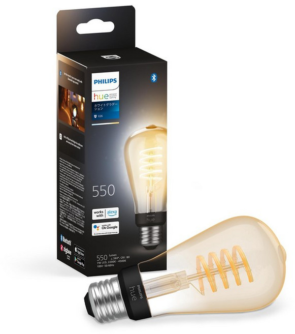 (Philips Hue) - E26 40W Alexa 550lm LED Matter 필립스 휴 스마트 전구 필라멘트 에디슨
