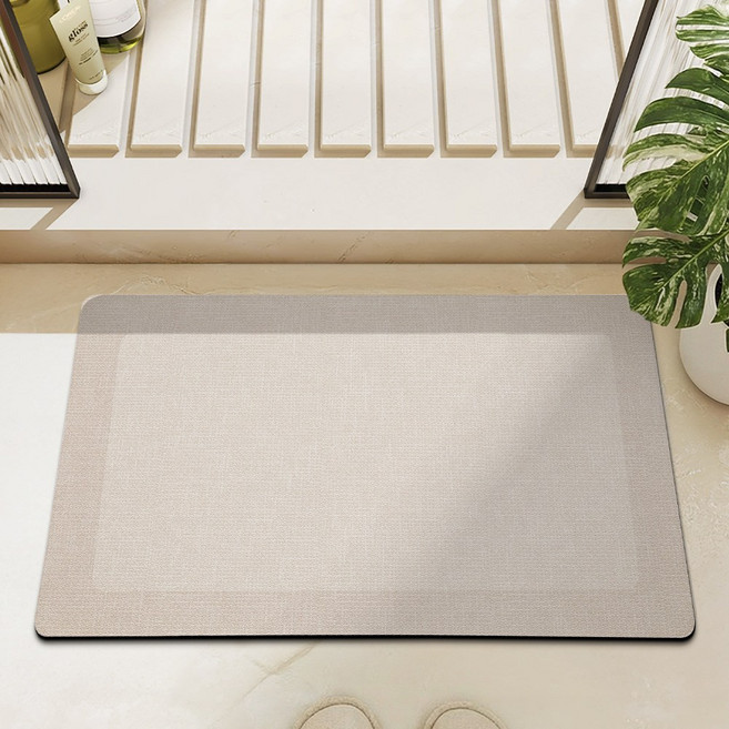 DEXI 욕실 미끄럼방지매트 주방 화장실 호텔 미끄럼방지 규조토 발매트 호텔 화장실 베란다 싱크대 논슬립 발판 클래식 빠른 흡수 욕실 발매트, 정월여몽(베이지)