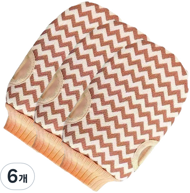 네스팅홈 벙어리 각질제거 때장갑, 레드, 1개입, 6개