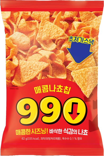 990 매콤나쵸칩, 4개, 62g