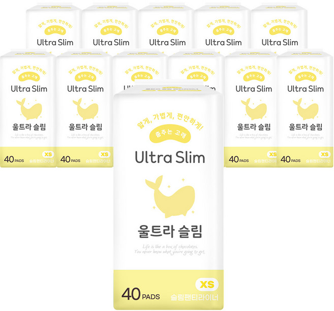 춤추는고래 대용량 슬림 팬티라이너 40P X 15팩 /600매, 일반, 15개, 40매