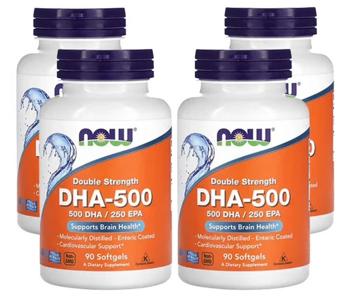 나우푸드 DHA-500 피쉬 오일 2배 강도 소프트젤 90 정, 4개, 90정 - 쿠팡