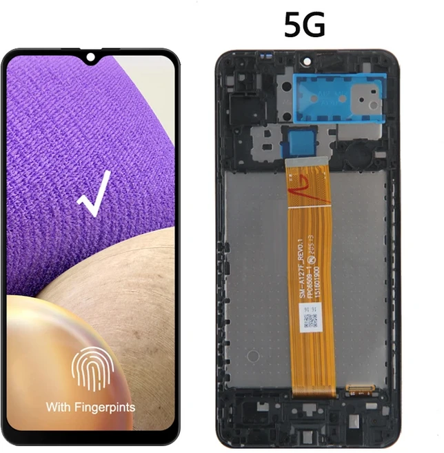 호환 삼성 호환 갤럭시 호환 A32 4G SM-A325F LCD 디스플레이 터치 스크린 어셈블리용 새 5G 교체용, 05 5G With Frame