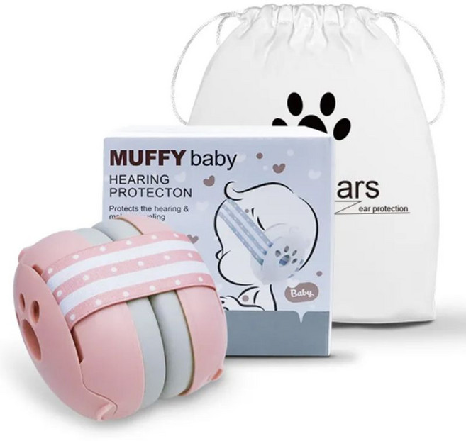 MUFFY baby 嬰兒隔音耳罩, 粉色, 1個