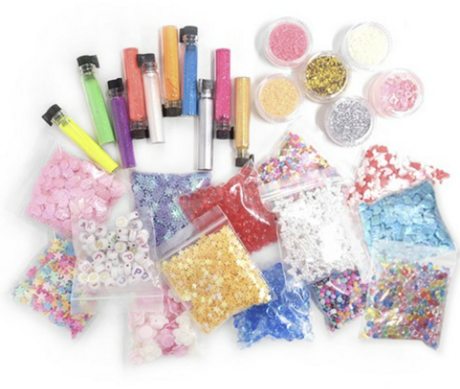 펄가루 10종 + 토핑가루 6종 + 토핑 파츠 14종 DIY 세트, 랜덤 발송, 1세트