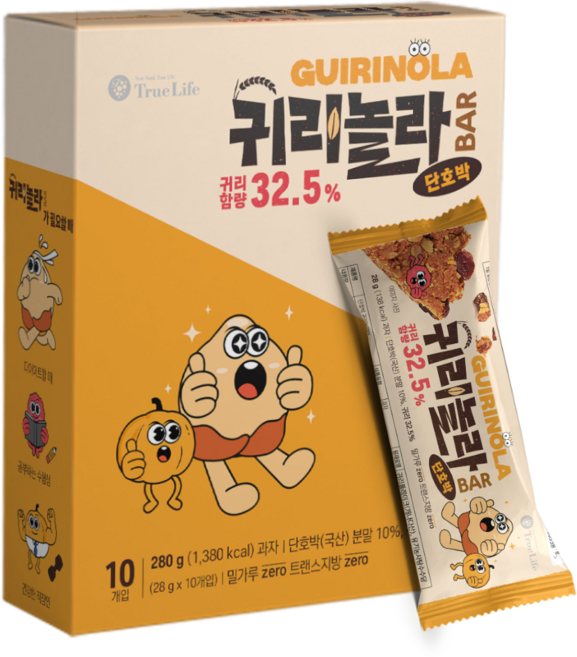 수제 영양간식 단호박 귀리놀라바 크런치바 단백질바 28g, 10개