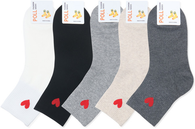 여성 양말쟁이 하트 중목양말