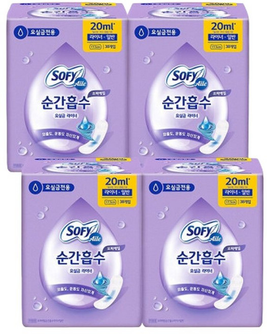 쏘피에일 데이쉴드 라이너 일반 38P X 4개 + 순한면 슈퍼롱 3P, 38개입