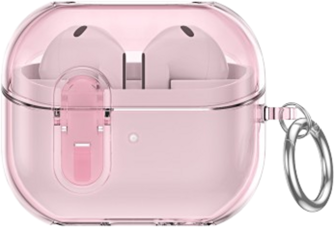 투에이비 변색방지 TPU 젤리 잠금 케이스, 1개, 투명 핑크, 갤럭시 버즈3/버즈3 Pro/버즈3 FE