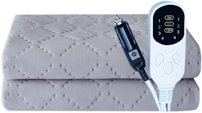 퀵픽스 차량용 전기 담요 12V 차박 실속형 탄소섬유 온열매트 차량용전기전기장판 전기매트, 1개, 그레이 150*80