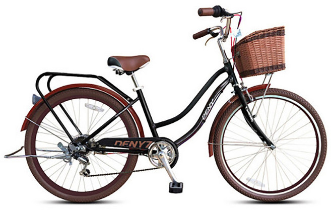 [블랙프라이데이 세일][가벼운자전거] 알루미늄 24/26인치 여자자전거 여성 자전거 데니7 시마노레버 스텐레스스포크 2024년, 블랙, 26인치, 미조립박스, 1개, 170cm