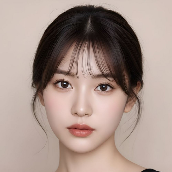 리브잇 여신 시스루뱅 앞머리 부분 가발, 1개, 내추럴블랙