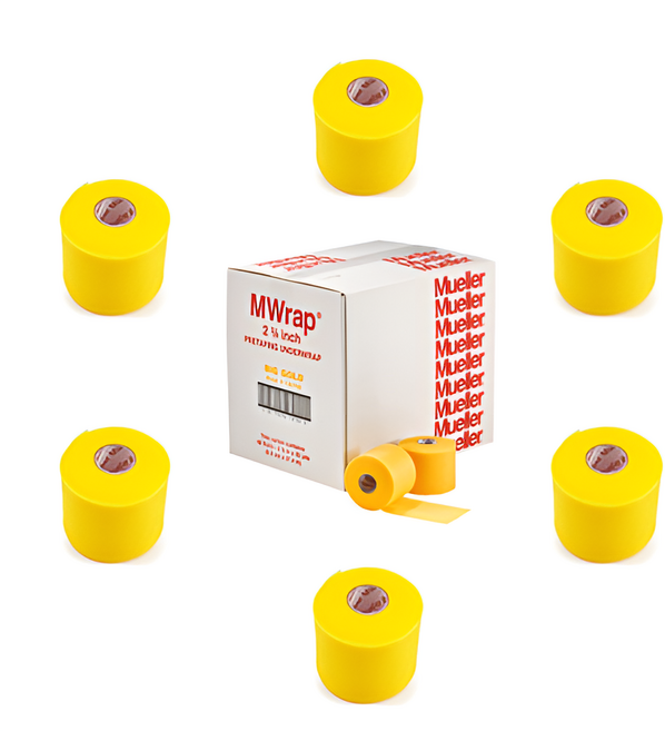 뮬러 MWrap 언더랩 라켓 그립 발목테이핑 스펀지 스포츠 테이프, 6개, 골드