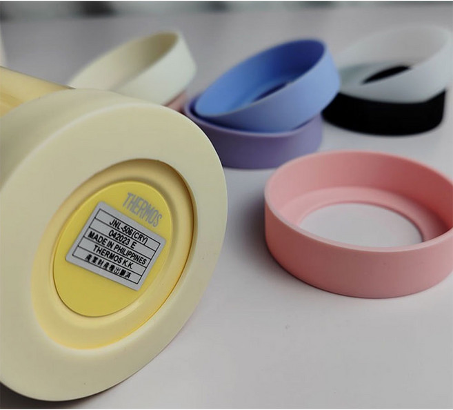 프래즐스토어 호환 실리콘 텀블러 바닥 커버, 2개, 블랙+반투명