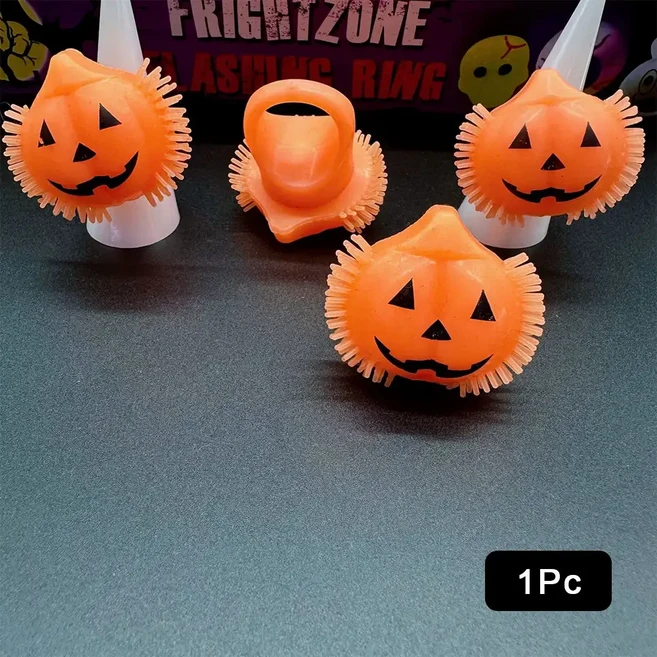 LED 라이트 할로윈 반지 빛나는 호박 유령 해골 어린이 선물 파티 장식 홈 소품, 07 07