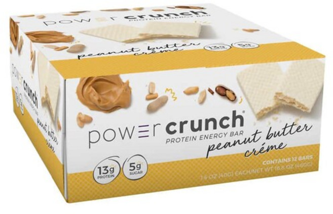 Power Crunch 파워 크런치 프로틴 에너지 바 피넛 버터 크림 40g x 12바 단백질 Protein, 12팩