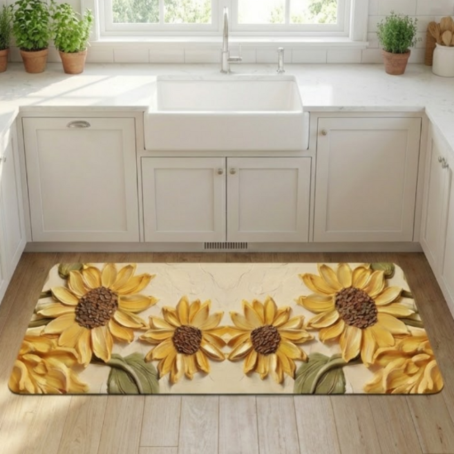 조이플 간편세척 규조토 발매트 해바라기, 120x40cm