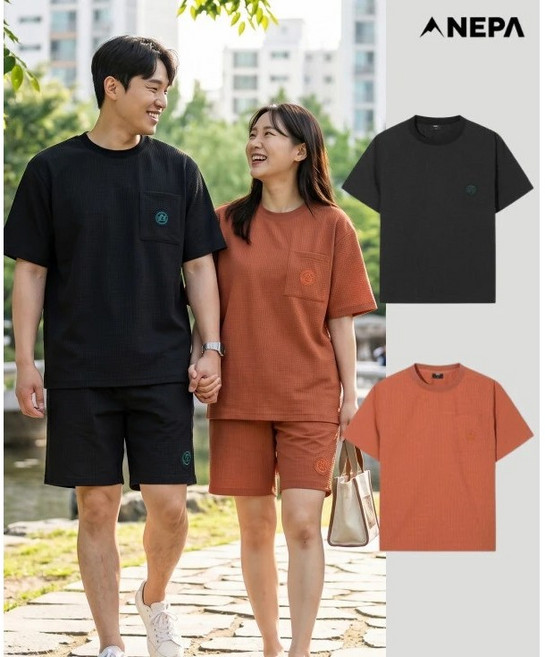 [2026년 신상] 네파 7MD5367 남녀공용 핫썸머 시어서커반팔티 UV차단 밑단스트링 셋업 (10만원이상 양말증정 이천일중계)