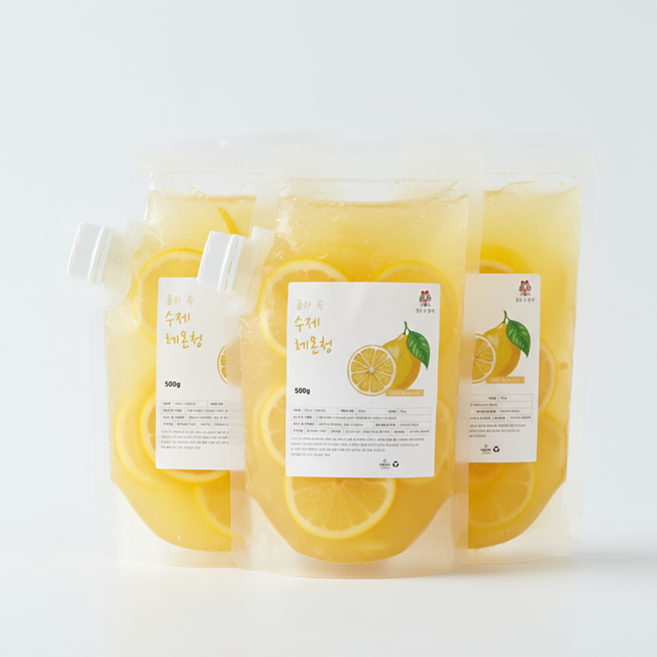 동화속 프리미엄 자일로스 홈카페 수제 레몬청, 1개, 3개입, 500g