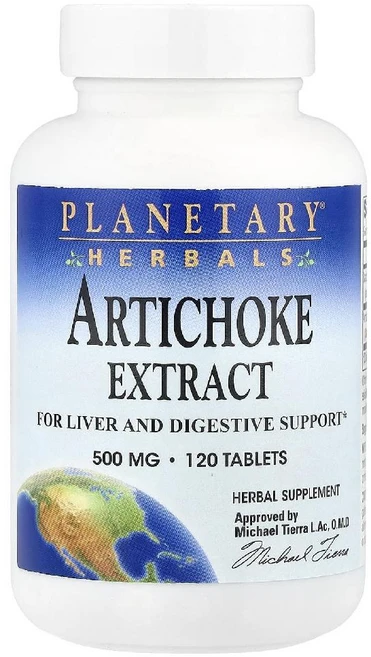 Planetary Herbals 아티쵸크 추출물 500mg 타블렛, 1개, 120정 - 쿠팡