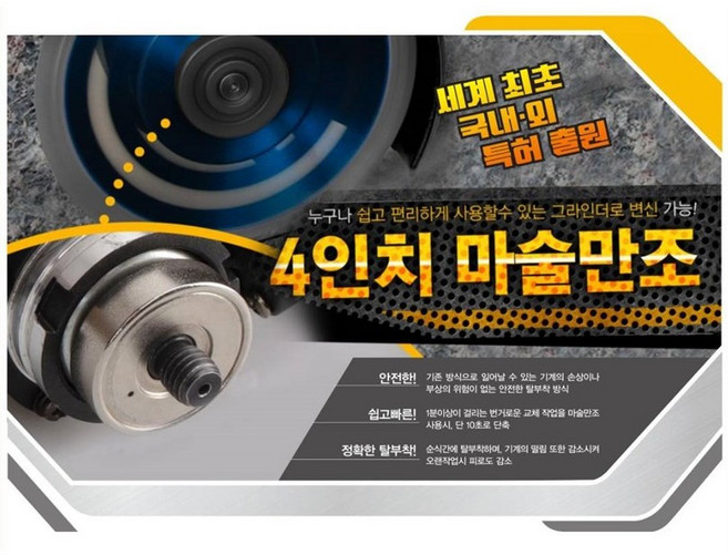 마술만조 매직만조 공구왕황부장 4인치 만조 삼한기업 마끼다 디월트 요술만조 절단석 고정 그라인더, 1개