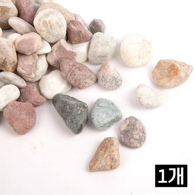 프리미엄 오색자갈 인테리어 화분 조경, 1kg, 1개