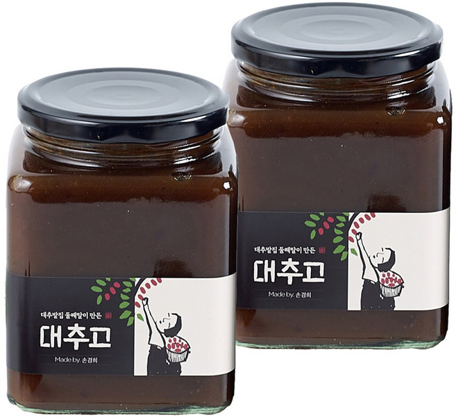 대추밭 둘째딸이 만든 수제 대추고 대추차 전통차 프리미엄 수제청 허밍테이블, 800g, 1개입, 2개