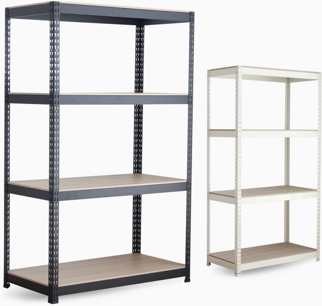 4단 다용도 앵글 선반 가로 800 깊이 600 높이 2000 철제 무볼트 경량랙, 피피랙_4단_800x600x2000_블랙