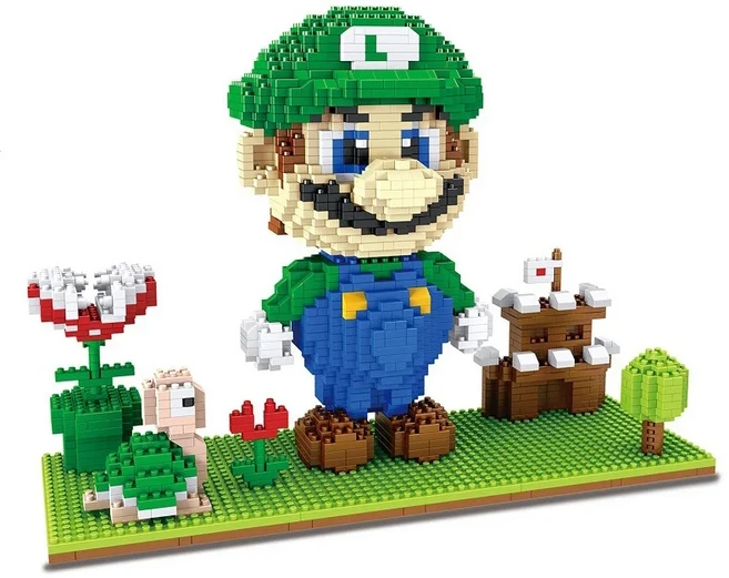 2025 플라잉 슈퍼 브라더스 마리오 블록 마이크로 빌딩 블록 만화 애니메이션 피규어 인형 Collectible Mod