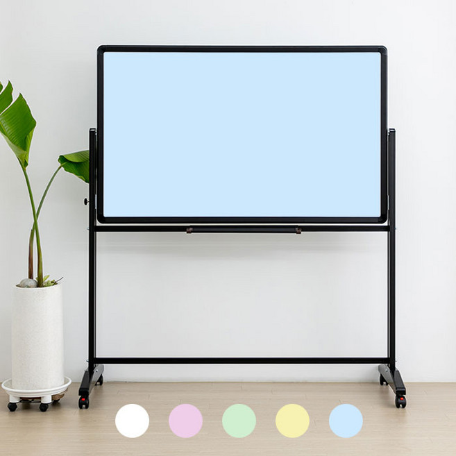 칠판나라 자석 양면 칼라보드 스탠드세트 회전 이동식칠판 화이트보드 어린이 유아 컬러 드로잉보드, 화이트보드+핑크보드