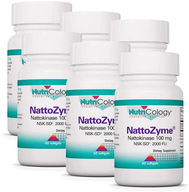 뉴트리콜로지 나토자임 100mg 나토키나제 소프트젤 Nutricology NattoZyme Nattokinase NSK-SD, 60정, 6개 - 쿠팡