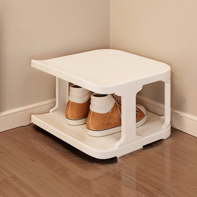 덴코 공간활용 수납 신발 정리대, 1개, 화이트 2단