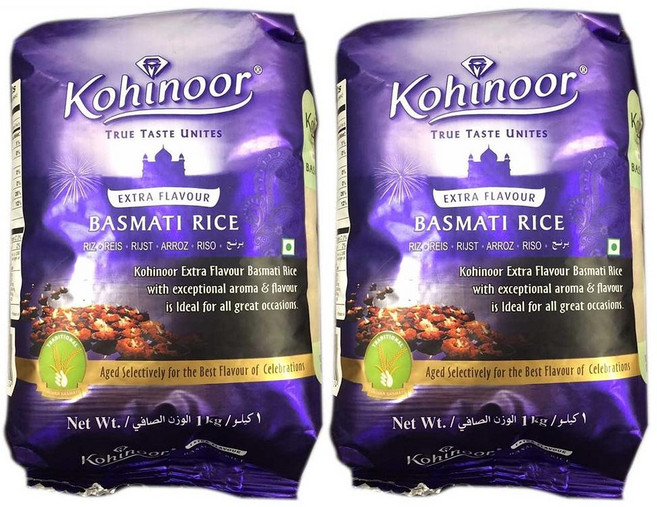 Kohinoor 코히누어 인디안 바스마티 백미, 2개, 1kg