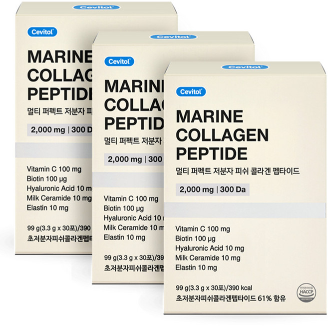 세비톨 멀티 퍼펙트 저분자 피쉬 콜라겐 펩타이드, 99g, 3개
