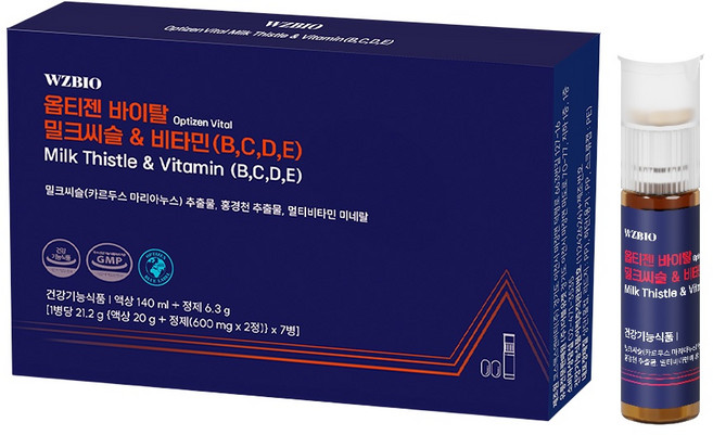 간건강+스트레스로 인한 피로개선 옵티젠 바이탈 밀크씨슬&비타민BCDE 7개입, 1개, 7정