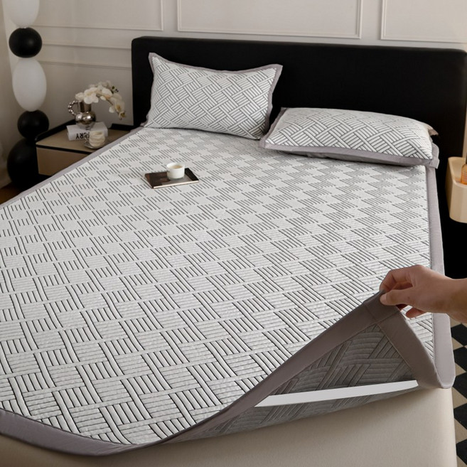 드림피그 여름용 아이스 냉감 고정밴딩 매트리스 패드, 화이트