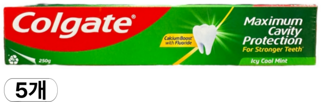 콜게이트 아이씨 쿨민트 치약, 250g, 5개