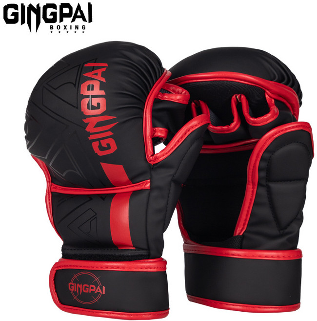 GINGPAI 종합격투기 복싱 글러브 성인 전용 MMA 트레이닝 장갑 XBMBBZ, 1세트, 레드