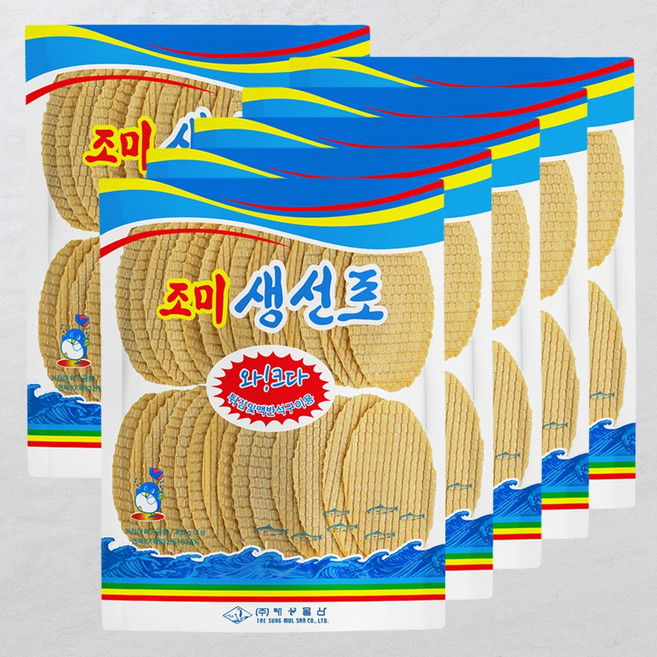 태성물산 조미생선포 40장내외 대용량 업소용 가정용 아이 간식 맥주 안주 조미어포 쥐포 튀김 빠삭이 꾸이꾸이 꾸이맨, 400g, 6개