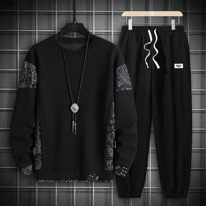 스타일닥터 봄가을 남성 맨투맨 세트 라운드 캐주얼 트레이닝 세트