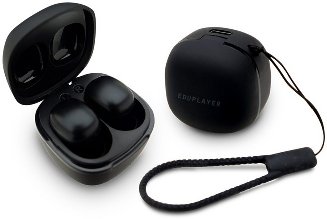 에듀플레이어 블루투스 이어폰 ETM24 키즈, 블랙