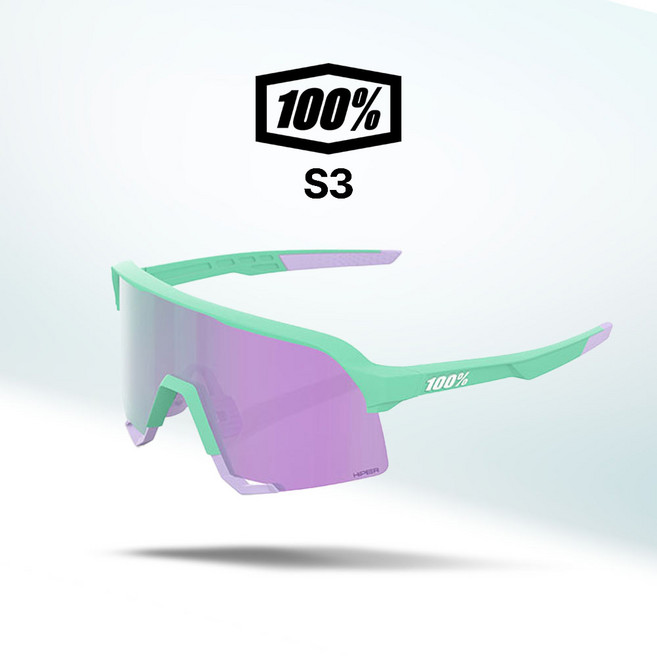 100% 고글 S3 자전거 야구 골프 스포츠 선글라스 100퍼센트 100프로(05), 18.소프트택트민트/라벤더미러(26), 1개