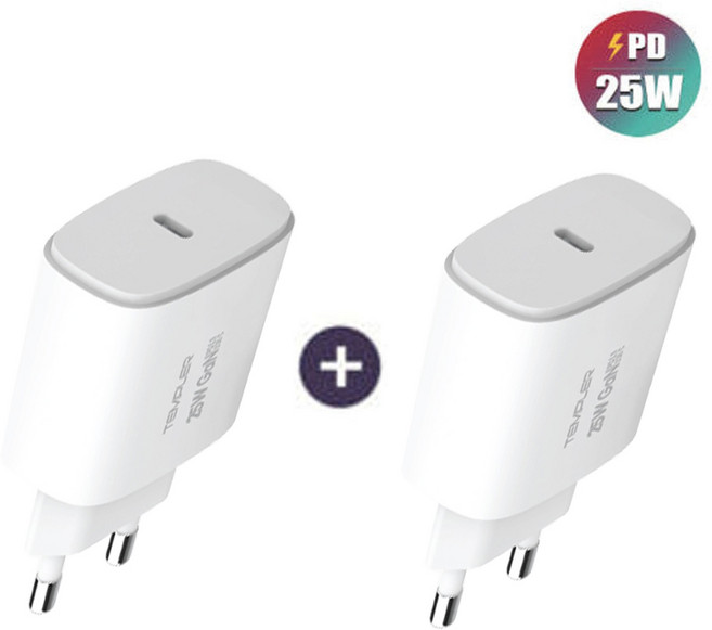 1+1 템플러 PD 25W 1포트 가정용 충전기, 2개