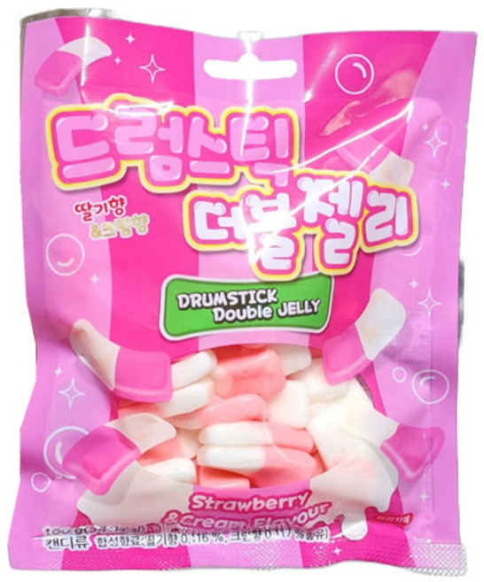 (무)드럼스틱더블젤리 딸기크림향100gX5개, 100g