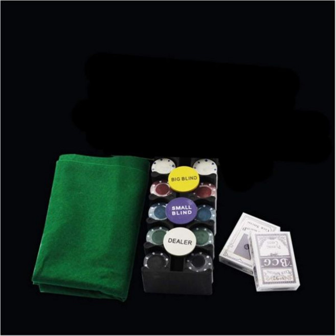 레이아웃 포커 매트 휴대용 테이블 탑 200 바카라 칩 협상 세트블랙잭 천 블라인드 2장 딜러 카드 선물 포함 색상 상자 없음, Without Box