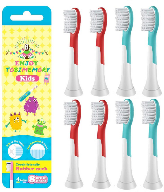 하루앤픽 필립스 어린이 전동 칫솔모 리필모 키즈 7세이상, 2세트, 키즈 칫솔모 4개